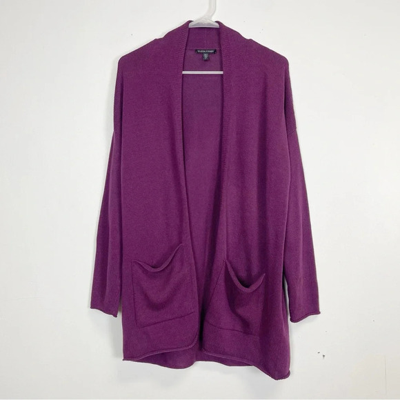 Eileen Fisher Cardigan Sweater Womens Size Small Purple Long Pockets - Picture 1 of 7